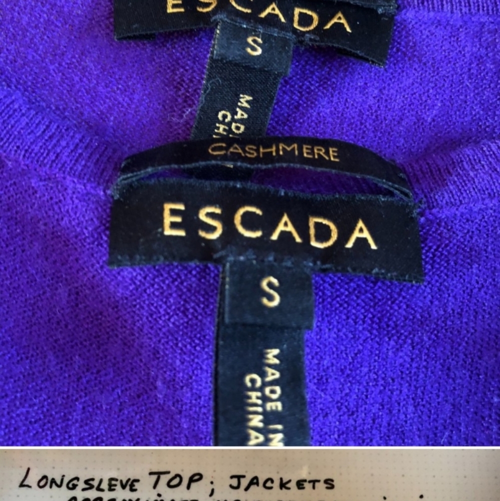 ESCADA S 36 2 PC 100% CASHMERE  SWEATER CARDIGAN SET M - Picture 8 of 9